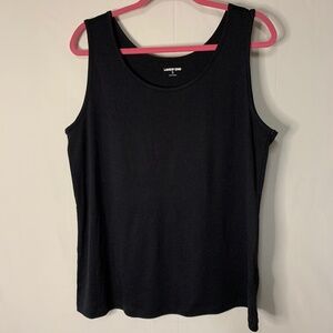 Lands End Women's Tank Top Black Cotton Layering Essential Size 18 Beach Cruise
